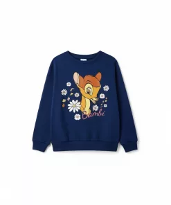 Disney Classics Girls Bambi Printed Sweatshirt Navy