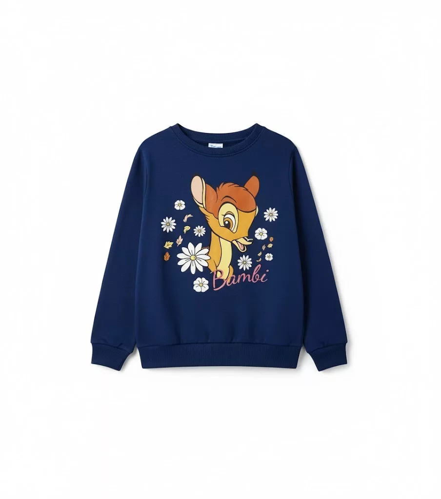 Disney Classics Girls Bambi Printed Sweatshirt Navy
