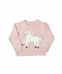 Mothercare Playtime White Pony Knit Sweater Pink