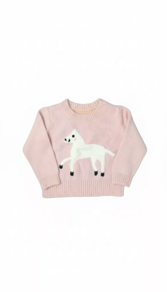 Mothercare Playtime White Pony Knit Sweater Pink