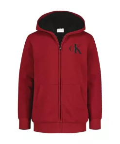 CK SHERPA LINED FUR ZIP HOODIE RED