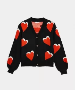 Marks n Spencer Big Hearts Black Cardigan
