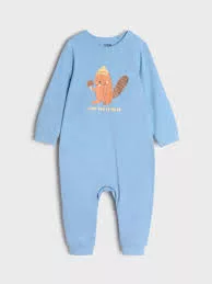 Sinsay Baby Beaver Printed Romper Blue
