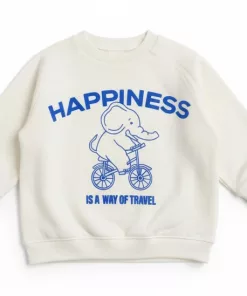 Zara Happiness Elephant Logo Sweatshirt White