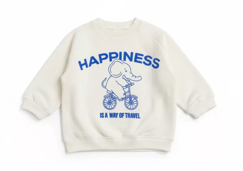 Zara Happiness Elephant Logo Sweatshirt White