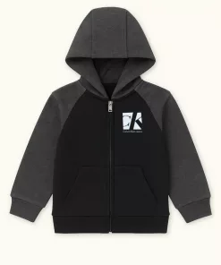 CK Jeans Small Logo Zip Hoodie Black/Charcoal