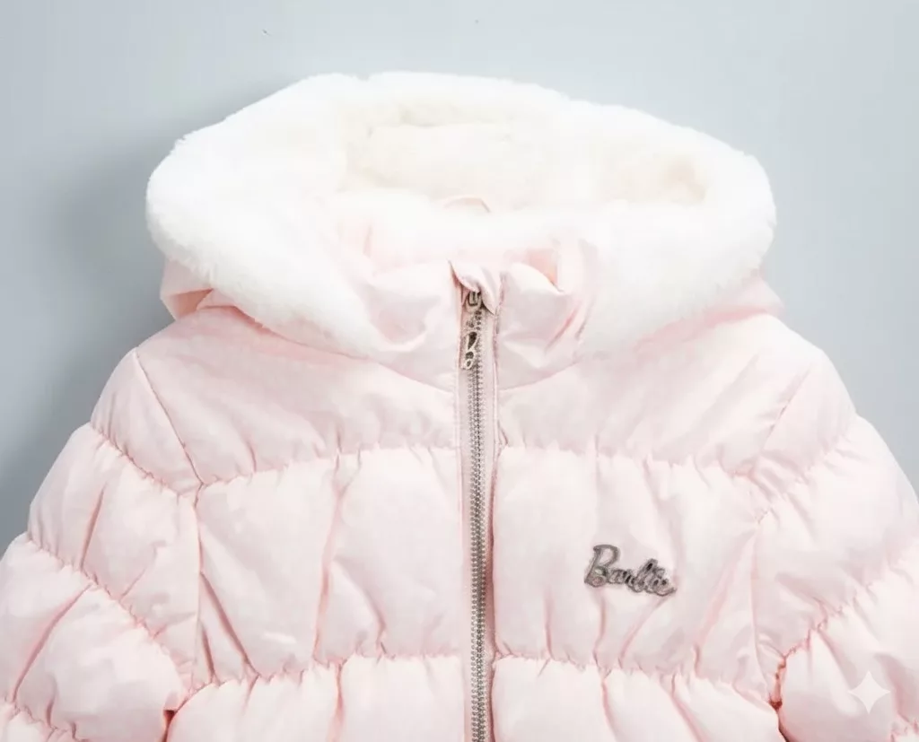 Barbie Furry Hood Parka Jacket Pink - Image 2