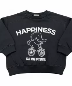 Zara Happiness Elephant Logo Sweatshirt Black