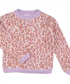 Marks n Spencer Purple Jaguar Patterned Girls Sweater