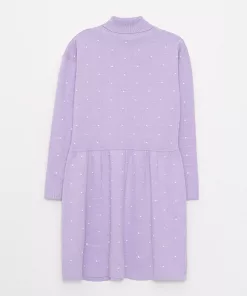 LC Waikiki Turtleneck Polka Dot Long Sleeve Dress