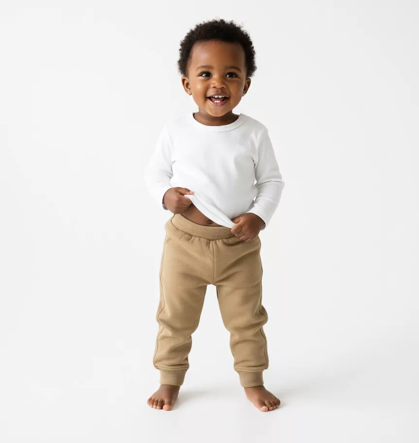 Zara Kids Plain Khaki Trouser Without Drawstring