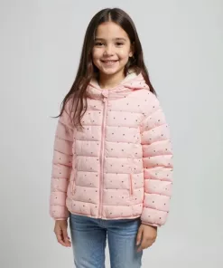 Yamp Sherpa Fur Silver Heart Logo Jacket Pink