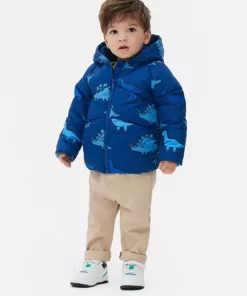 Primarks Wild Free Dino Print Padded Jacket Navy