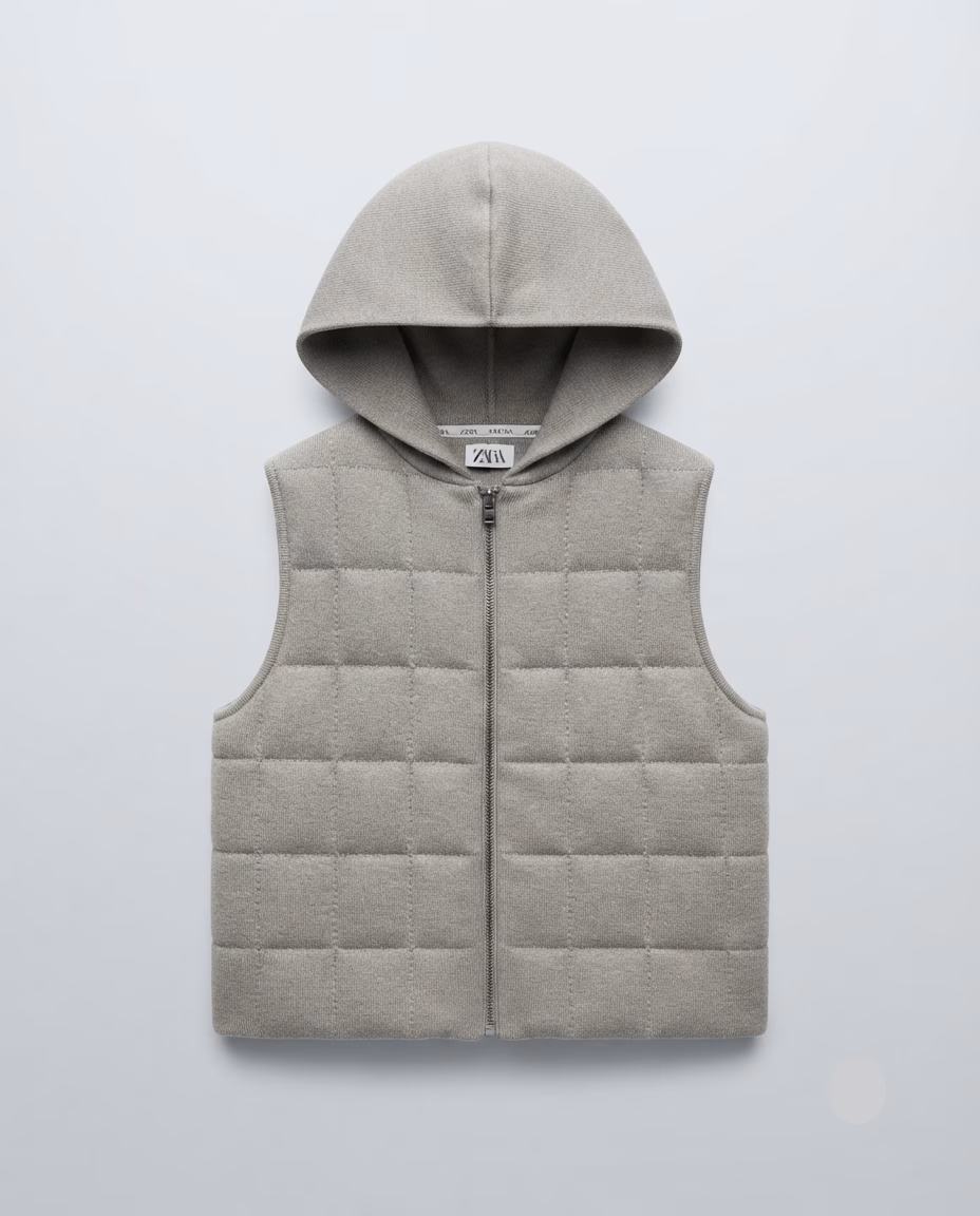 Zara Sleeveless Zip hood Jacket