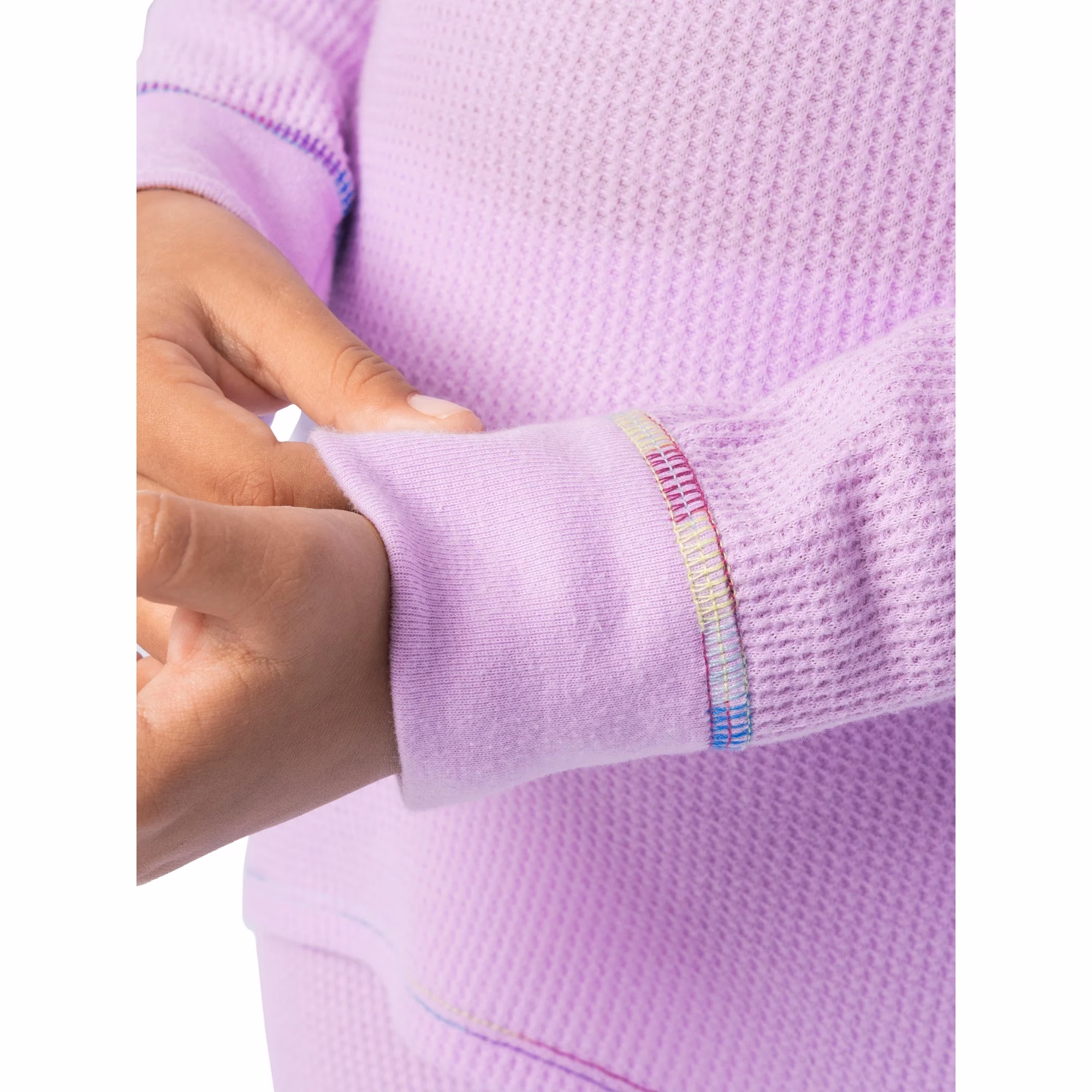 Athletic Works Girl's Waffle Thermal Underwear Crew Top & Bottom Set Purple - Image 4