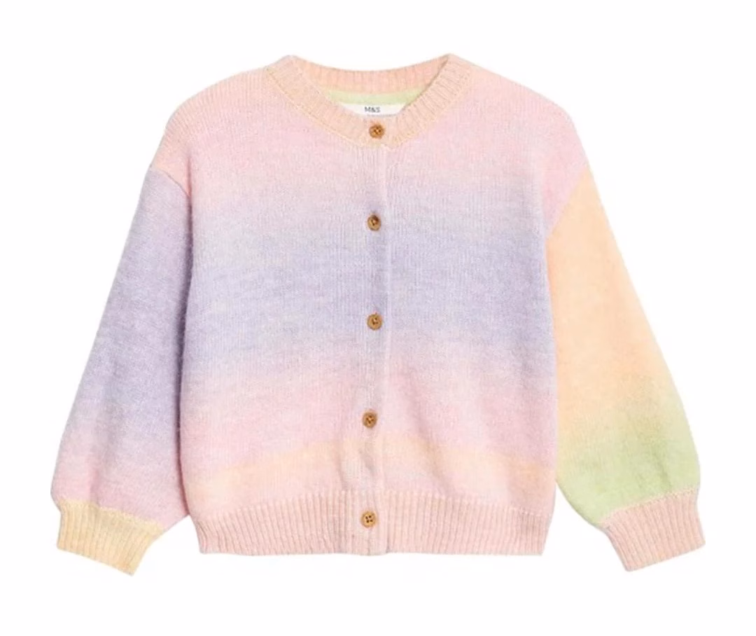M&S RAINBOW KNITTED CARDIGAN