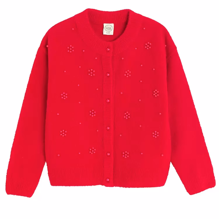 Cool Club Red classic buttons cardigan