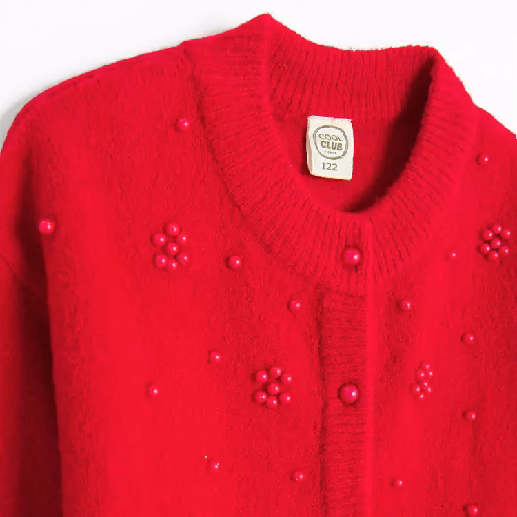 Alternative view of Cool Club Red classic buttons cardigan
