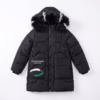 Di Taifash Girls Padded Long Jacket In Black