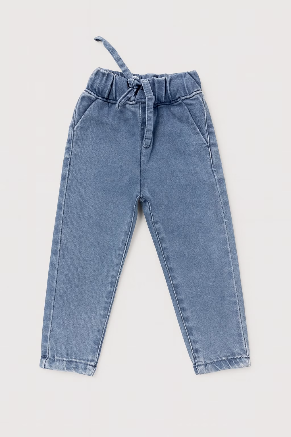 Tweens & Teens Drawstring Denim Bottoms - Light Wash