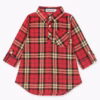 Tweens & Teens Grils Buttoned Check Long Shirt  Style#1