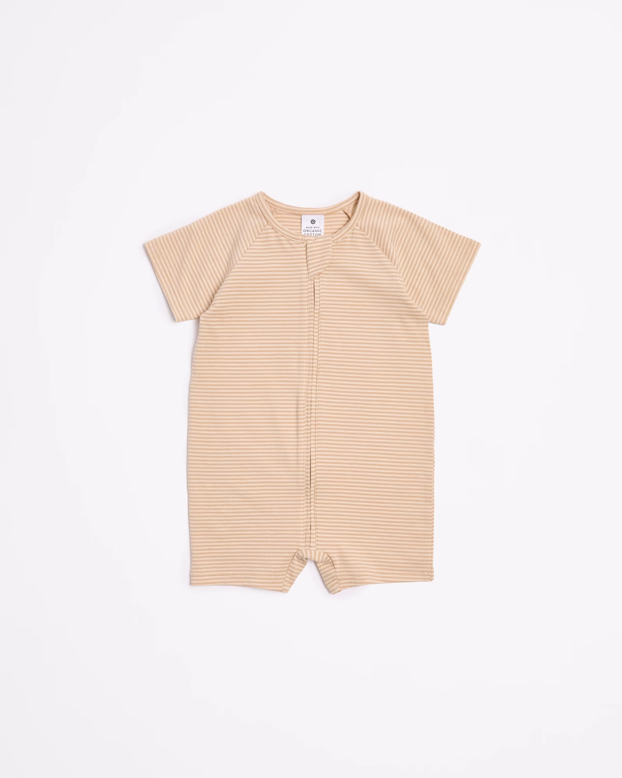 Target Cotton Zip Romper - Brown Stripes