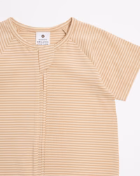 Target Cotton Zip Romper - Brown Stripes - Image 2