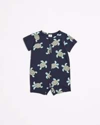 Target Cotton Zip Romper - Turtles Print