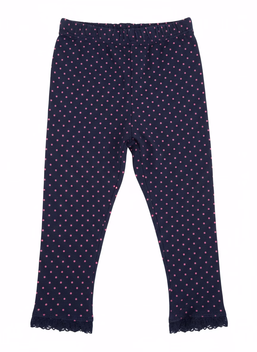 F&F Small Pink Dotted Legging With Lace Trim