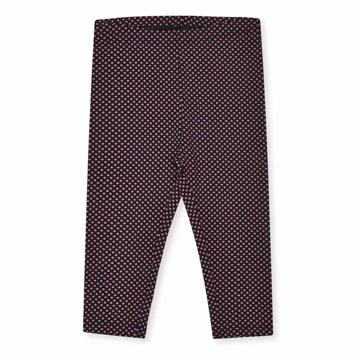 Mo Kids Allover Small Pink Dotted Legging Navy