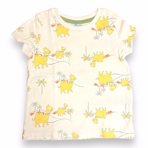 So Cute Camel Print Tee White