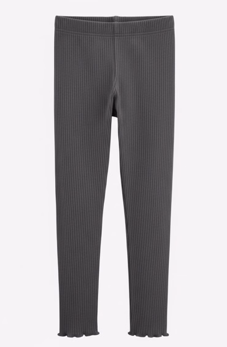 Carters Plain Ribbed Legging Charcoal