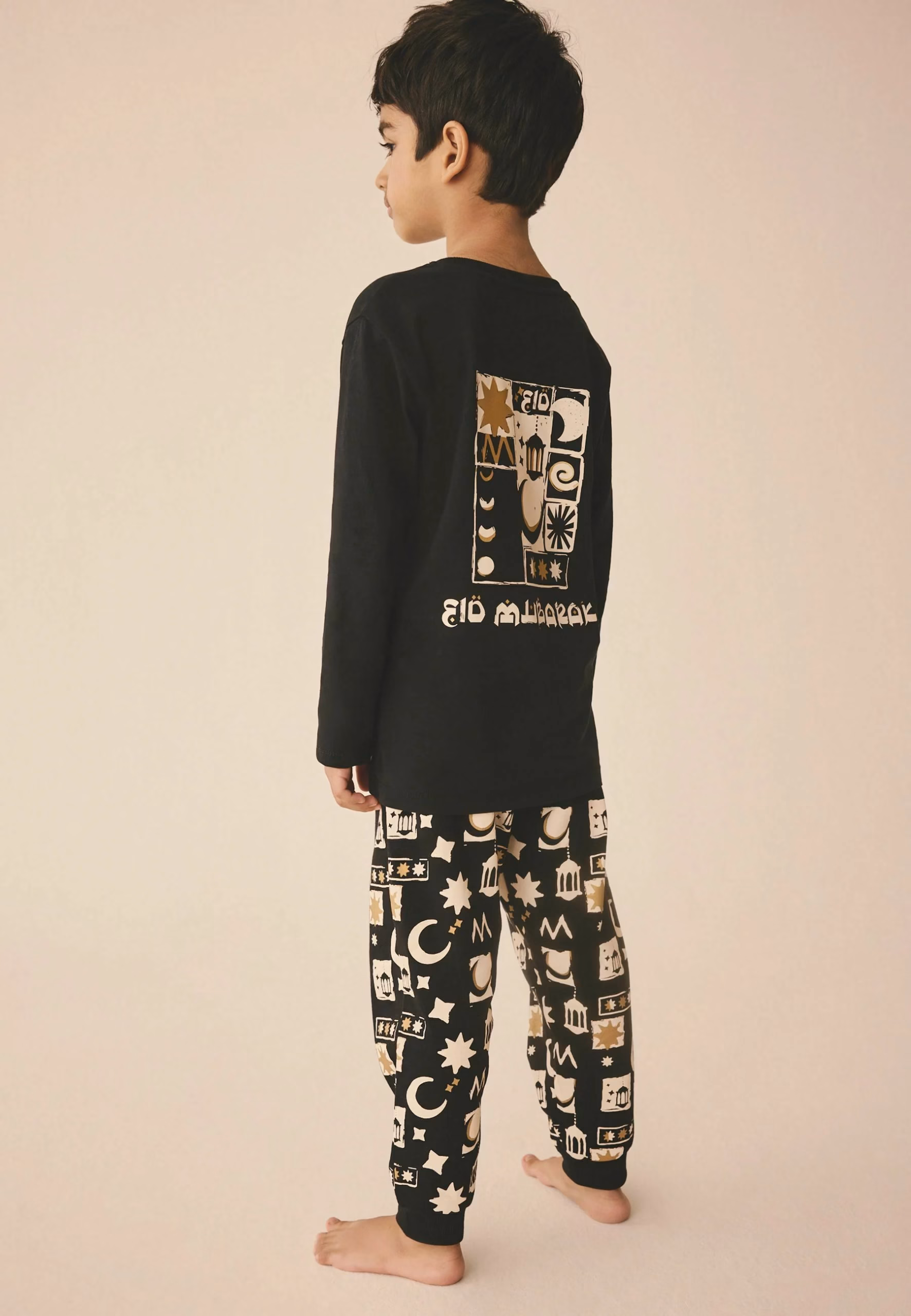 Next Eid Mubarak Print T-Shirt Black - Image 2