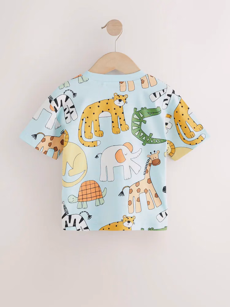 Next Kids Animals Printed Tee - Seagreen - Image 3