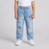 SARA Boys Loose Fit Graphic Denim - Light Wash