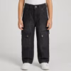 SARA Girls Relaxed Fit Cargo Denim - Black