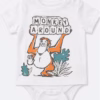 Baby Gap Monkey Print Romper White