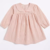 Fables Pan Collar Striped Frock Pink/Wite