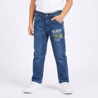 SARA Boys Skater Play Ride Denim - Mid Wash
