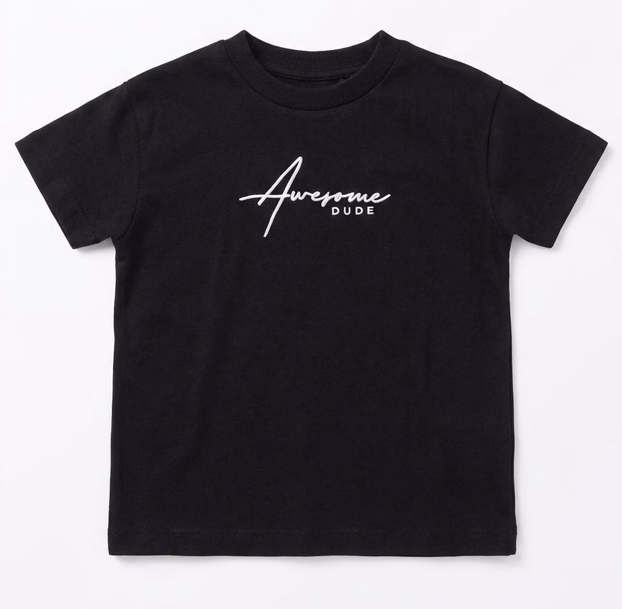 Next Dude Embroidery Logo Cotton T-Shirt Black