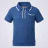 Copper Denim Textured Knit Polo