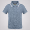 Copper Denim Knitted Canario Polo Shirt Angle Blue