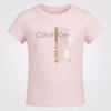 Calvin Klein Gold Stripe Sequence Logo T-Shirt Light Pink