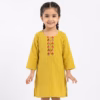 Fables Lining Textured Embroidered Frock Mustered