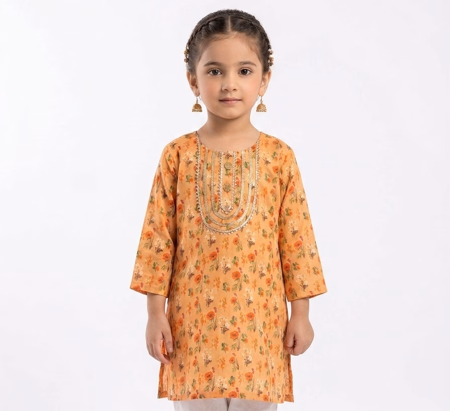 Fables Floral Frock With Gota Work