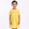 Fables Sleeveless Chest Embroidered Frock Yellow