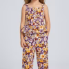 Tweens & Teens Cotton Sleeveless Frock Set 2pc Purple Floral