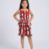 Tweens & Teens Cotton Sleeveless Frock Set 2pc Red Floral