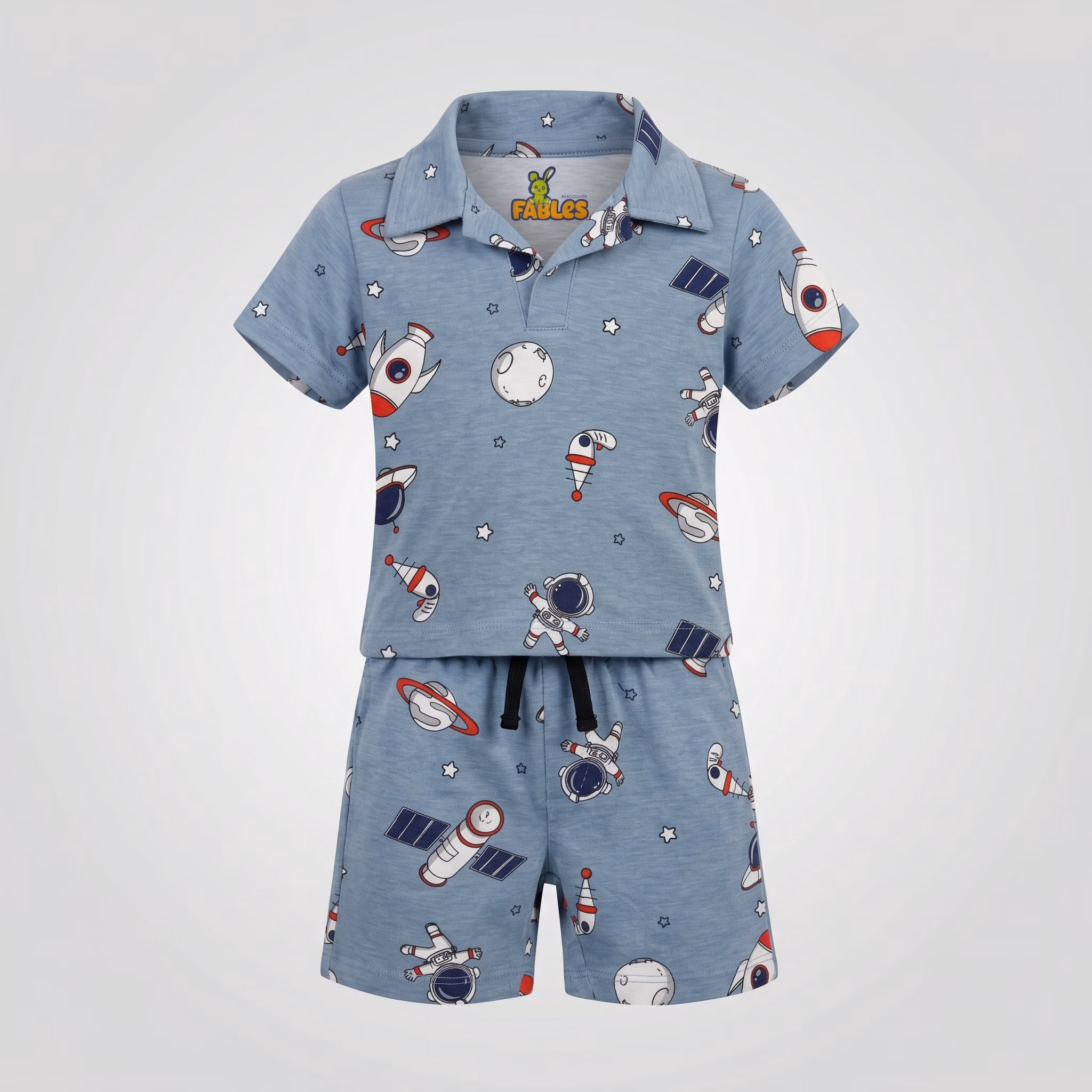 Fables LITTLE ASTRONAUT— Space Explorer Johnny Collar With Shorts Set