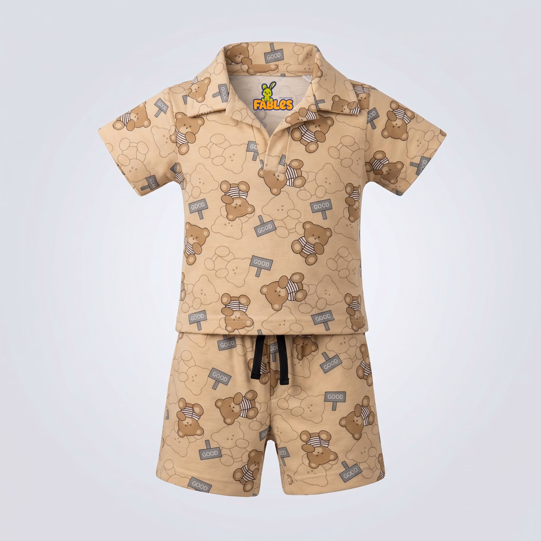 Fables BE GOOD — Teddy Bear Johnny Collar With Shorts Set